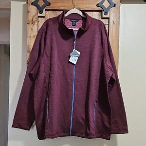 North End Burgandy Heather Full Zip Water Resistant Lightweight Jacket Size 4XL